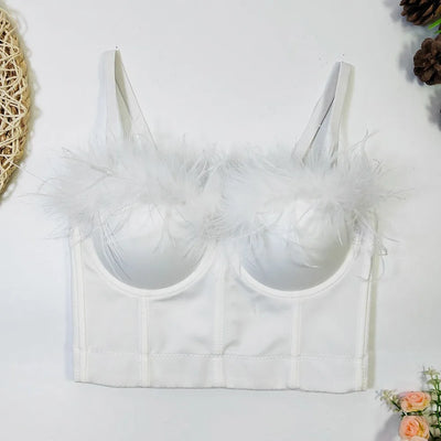 plain Feathered Casual corset