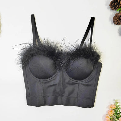 plain Feathered Casual corset